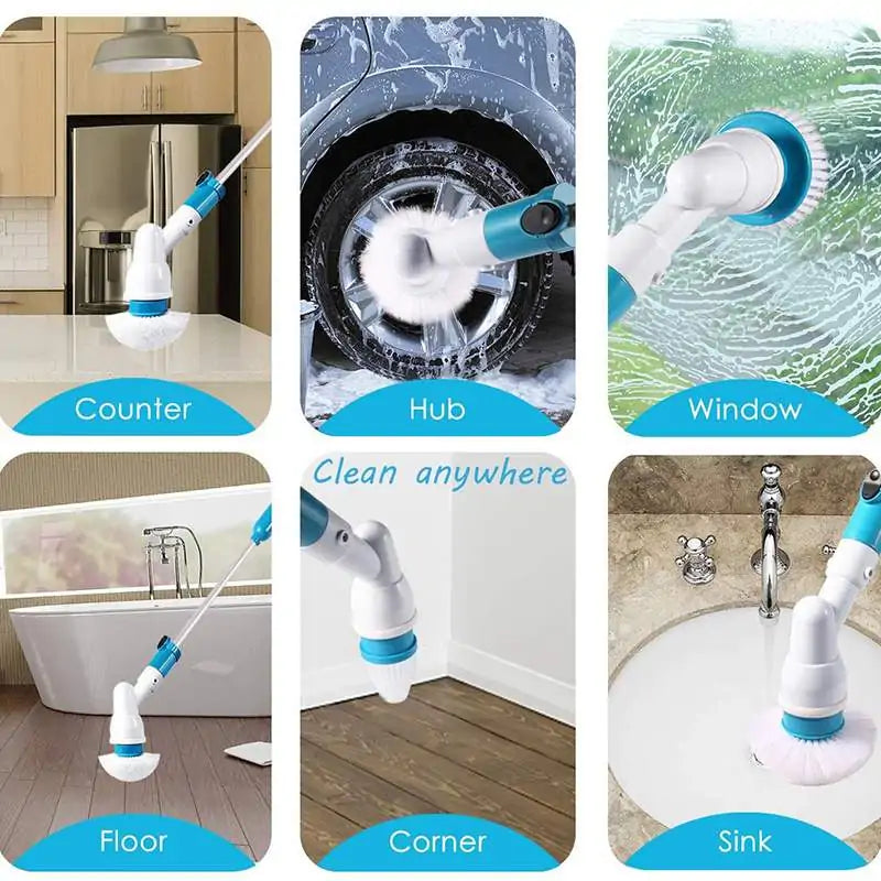 Electric Spin Scrubber Turbo Scrub Cleaning Brush Cordless Chargeable Bathroom Cleaner